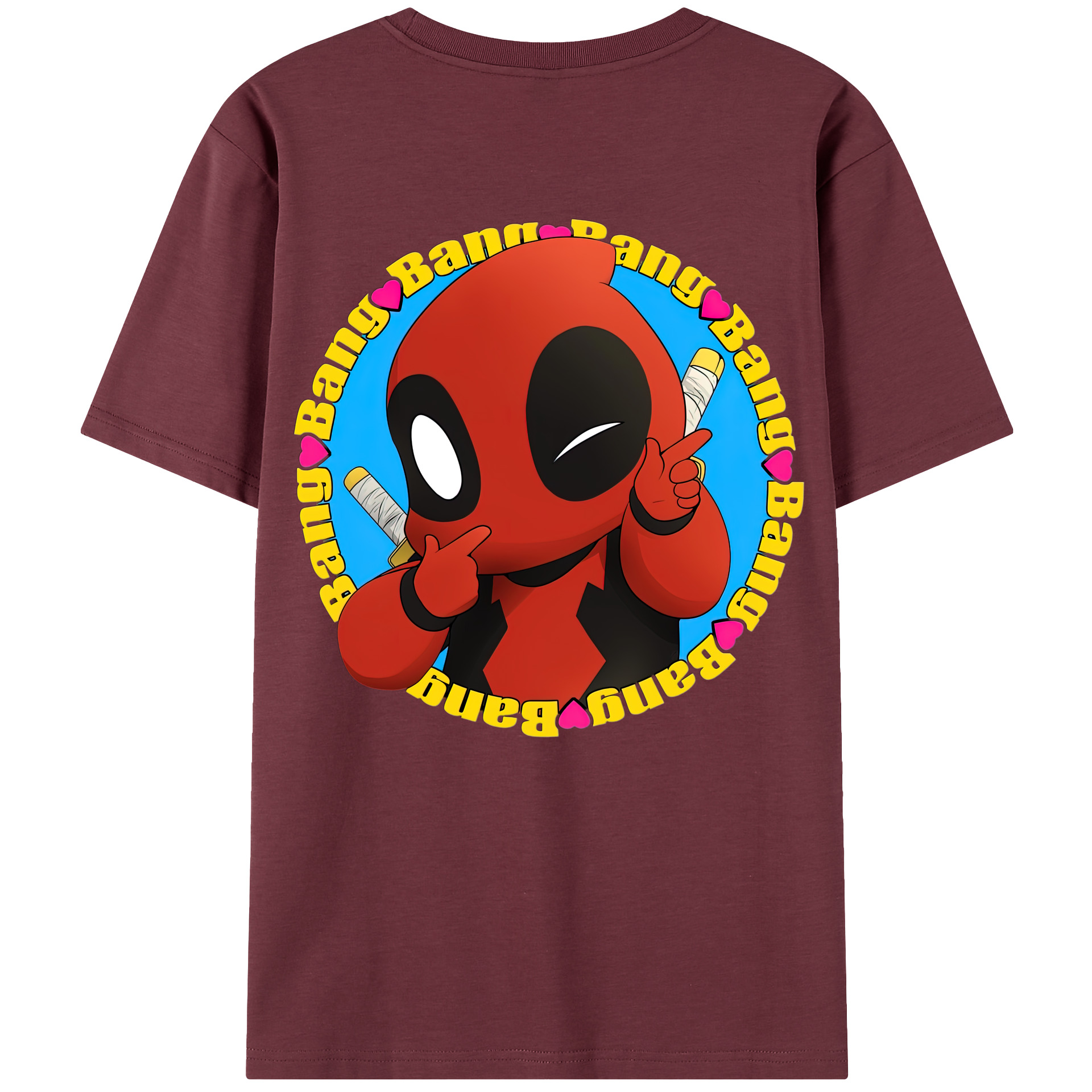 （画像用） Deadpool デッドプール 綿100％半袖Tシャツ（背面プリント）